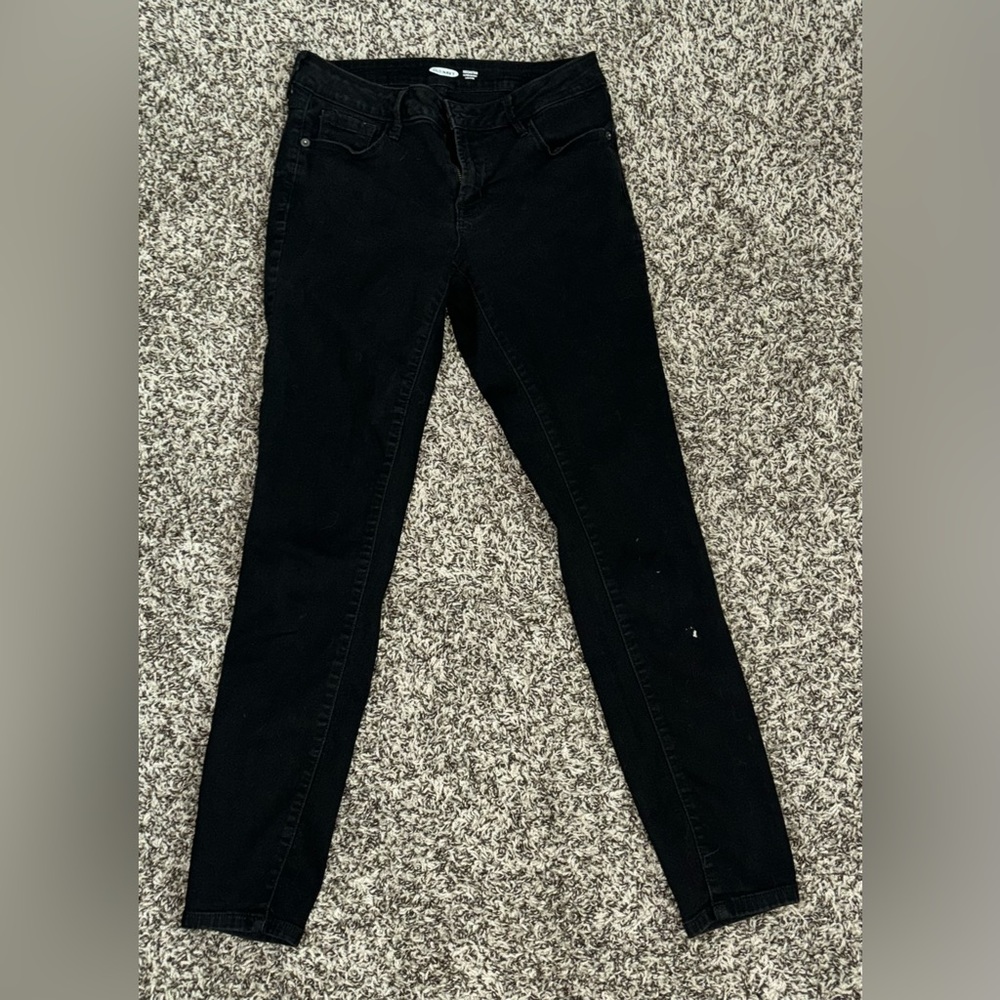 Old Navy Black Super Skinny Low Rise Jeans